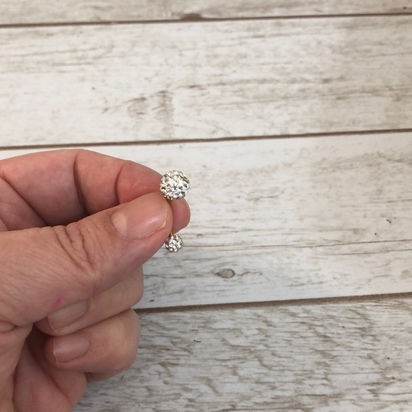 Ball Cubic Zirconia Mini stones Rose Gold Post Belly Button Ring - Picture 4 of 5